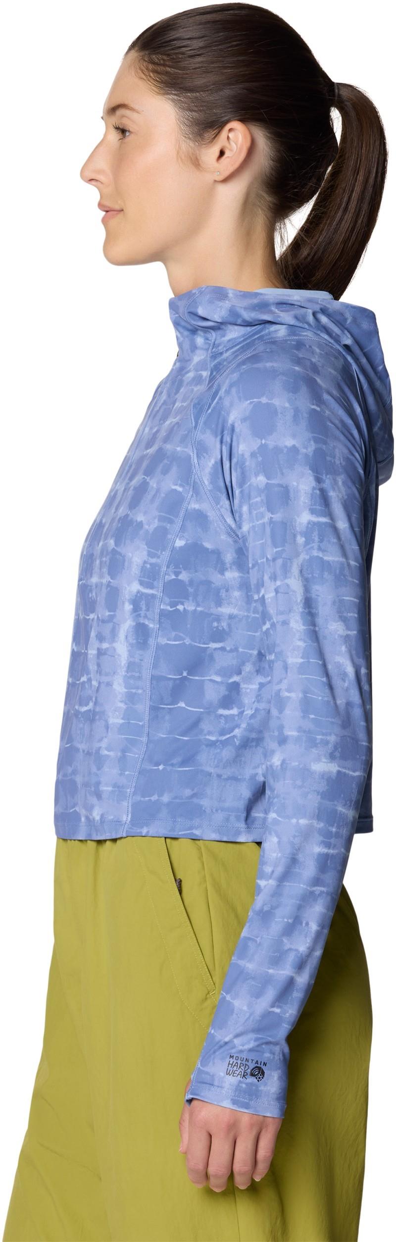 Crater Lake Half Zip Crop Hoody - Womens - best coast blue prismatic print 1