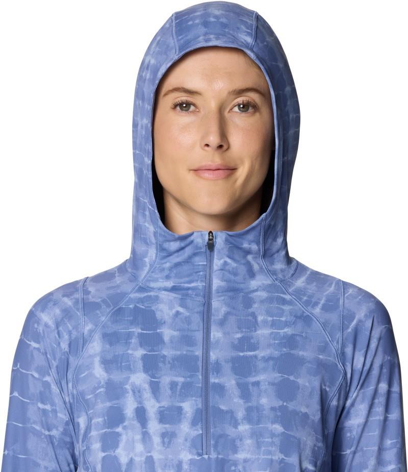 Crater Lake Half Zip Crop Hoody - Womens - best coast blue prismatic print 1