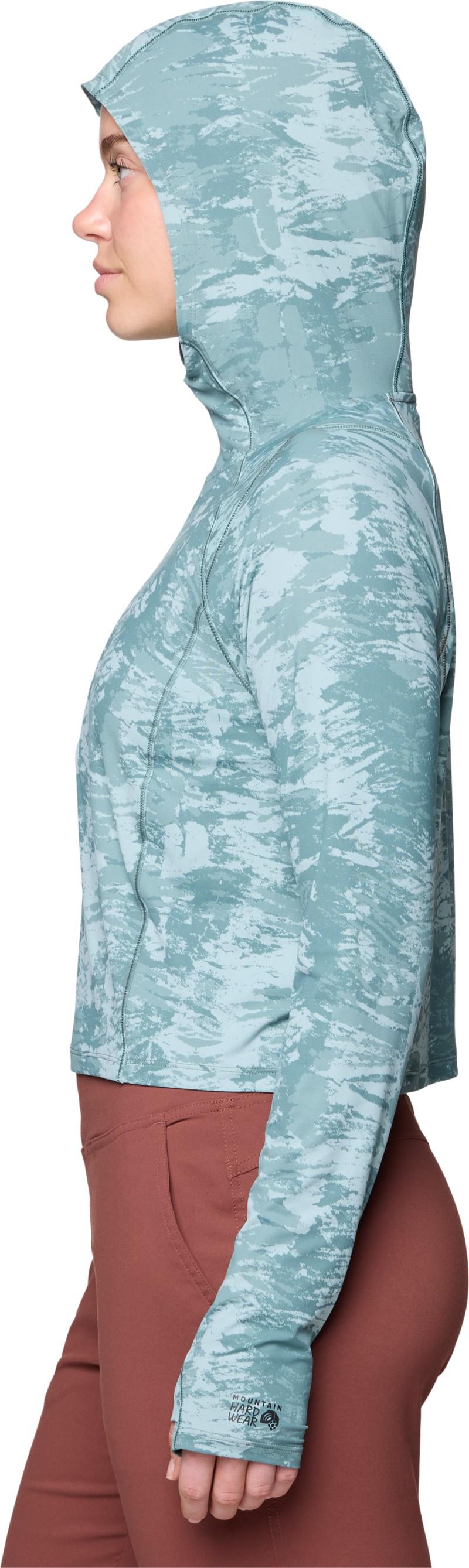 Crater Lake Half Zip Crop Hoody - Womens - blue sage inked dye print 1