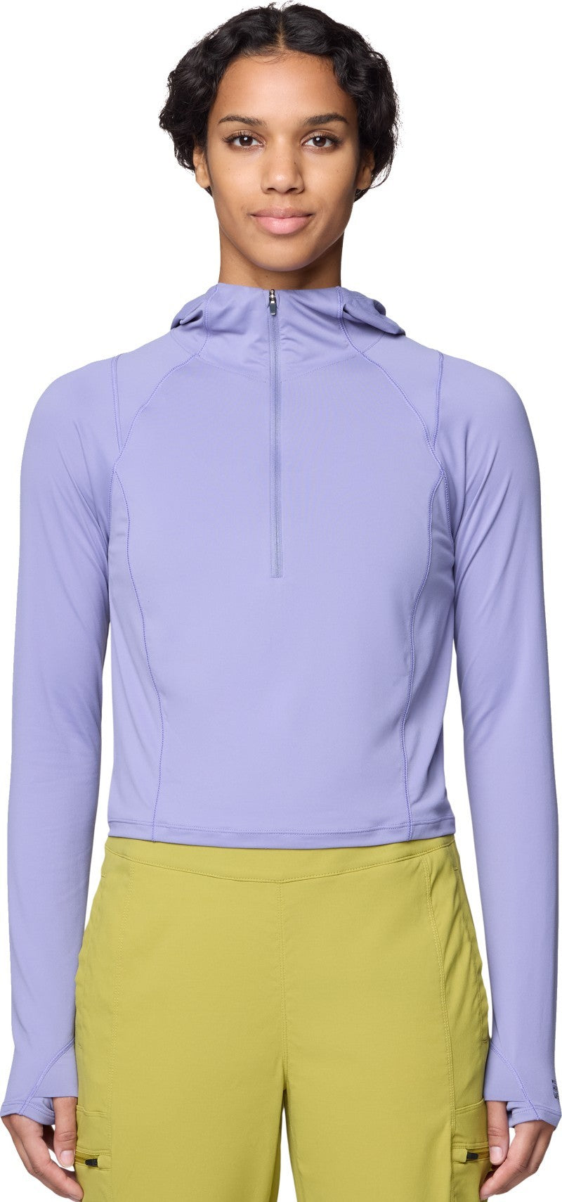 Crater Lake Half Zip Crop Hoody - Womens - fleurs 1