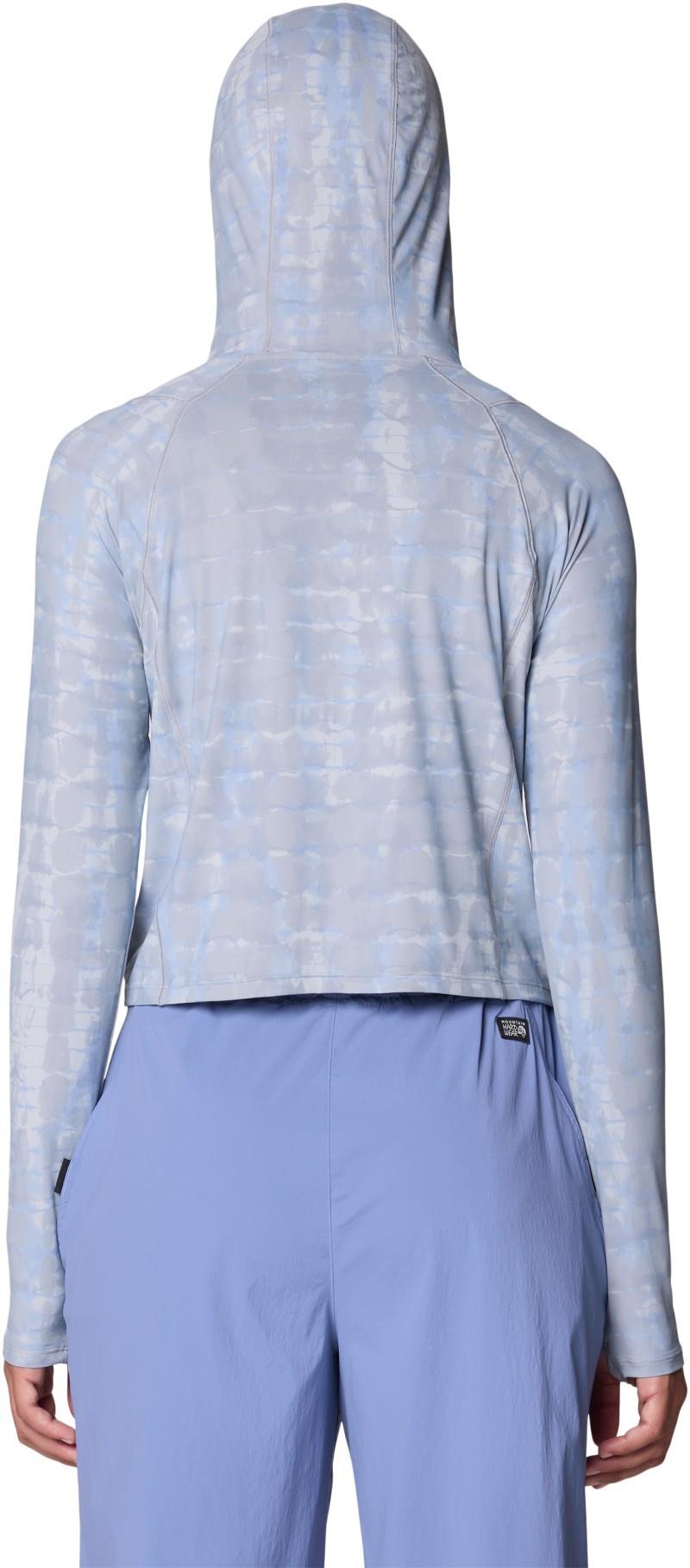 Crater Lake Half Zip Crop Hoody - Womens - glacial prismatic print 1