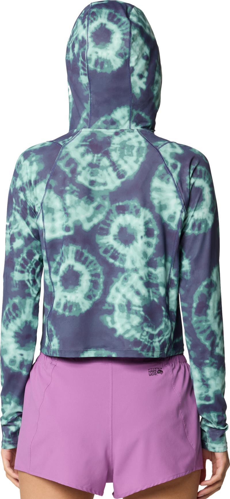 Crater Lake Half Zip Crop Hoody - Womens - lapis dusk spore dye print 1