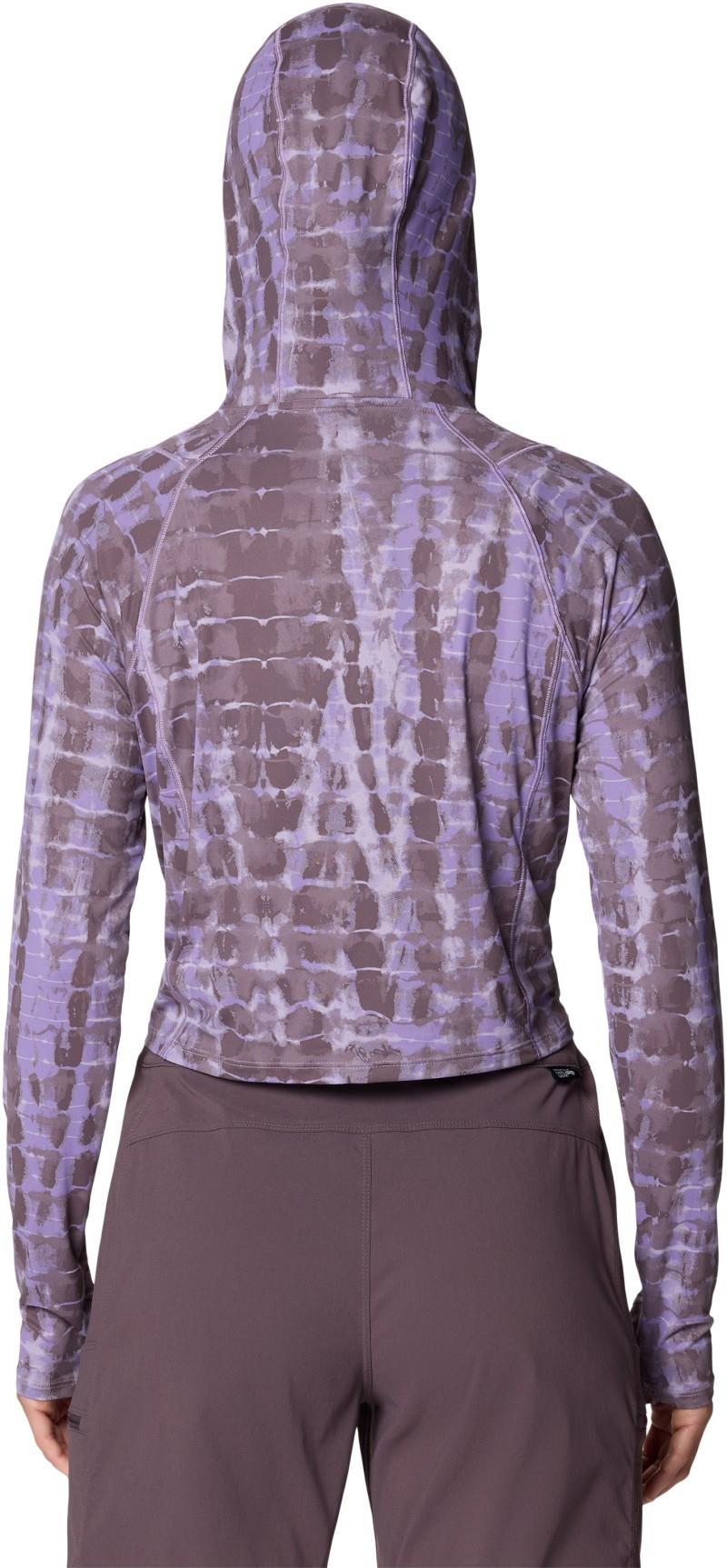 Crater Lake Half Zip Crop Hoody - Womens - purple sage prismatic print 1