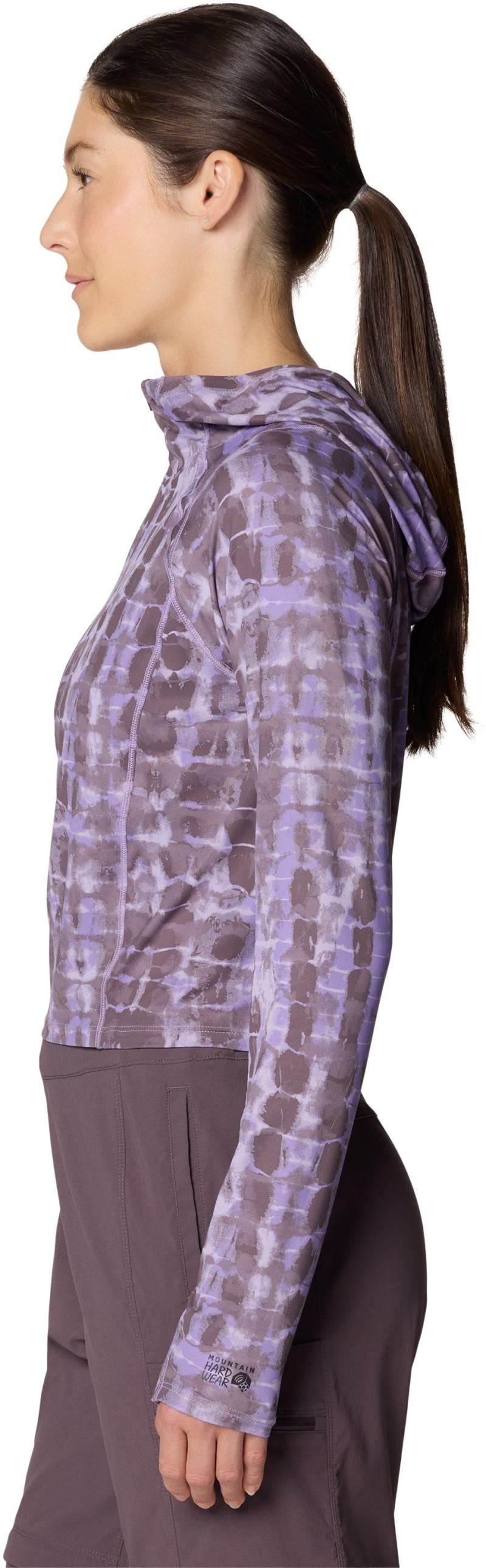 Crater Lake Half Zip Crop Hoody - Womens - purple sage prismatic print 1