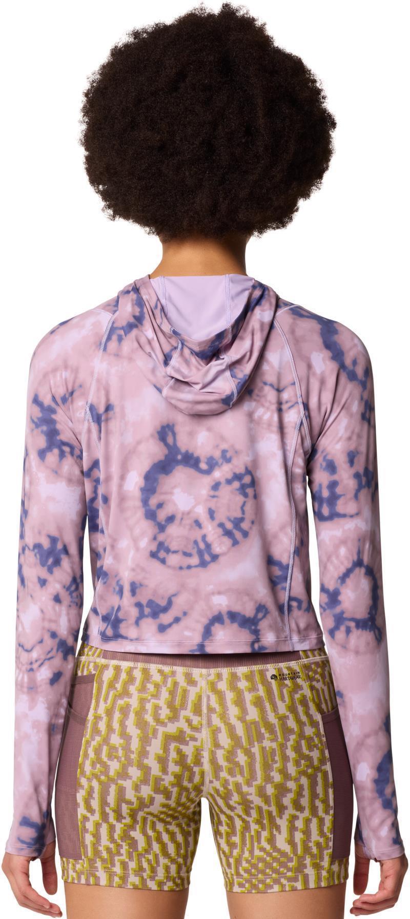 Crater Lake Half Zip Crop Hoody - Womens - wisteria spore dye print 1