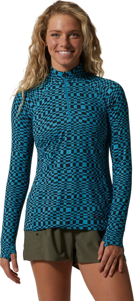 Crater Lake Half Zip - Womens - Teton Blue Checks Print 1