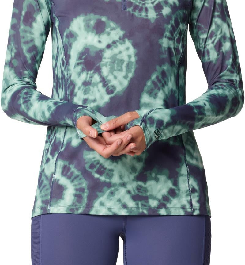 Crater Lake Half Zip - Womens - lapis dusk spore dye print 1