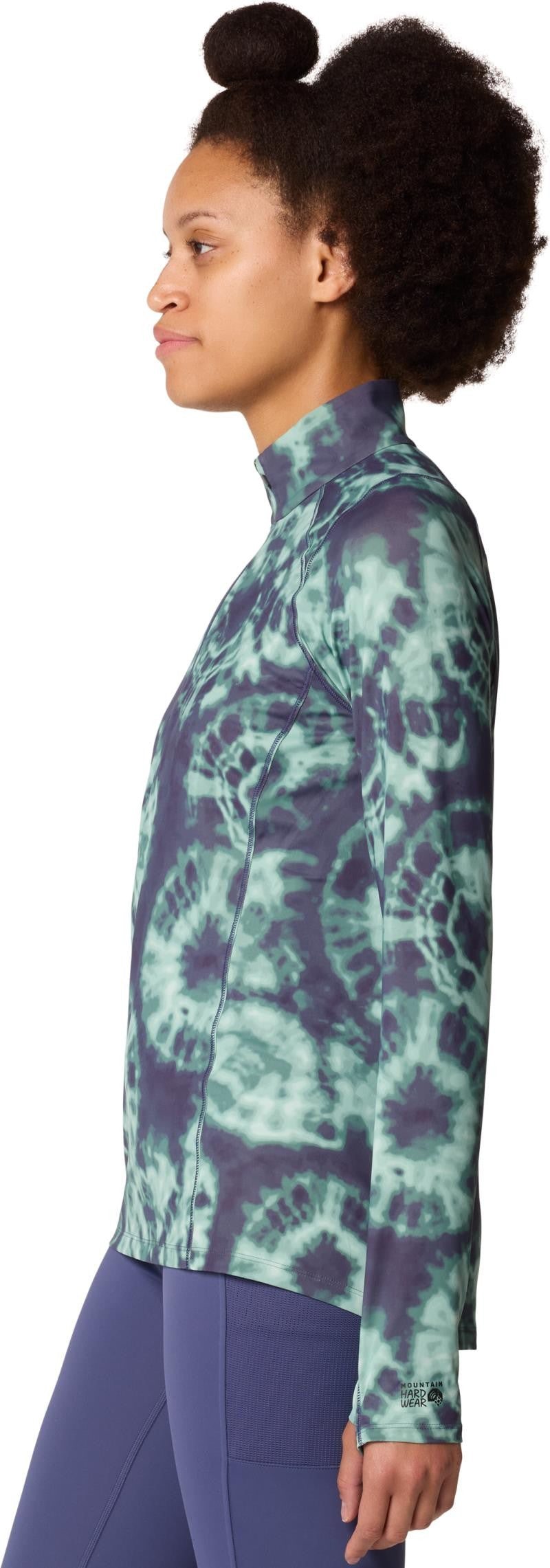 Crater Lake Half Zip - Womens - lapis dusk spore dye print 1