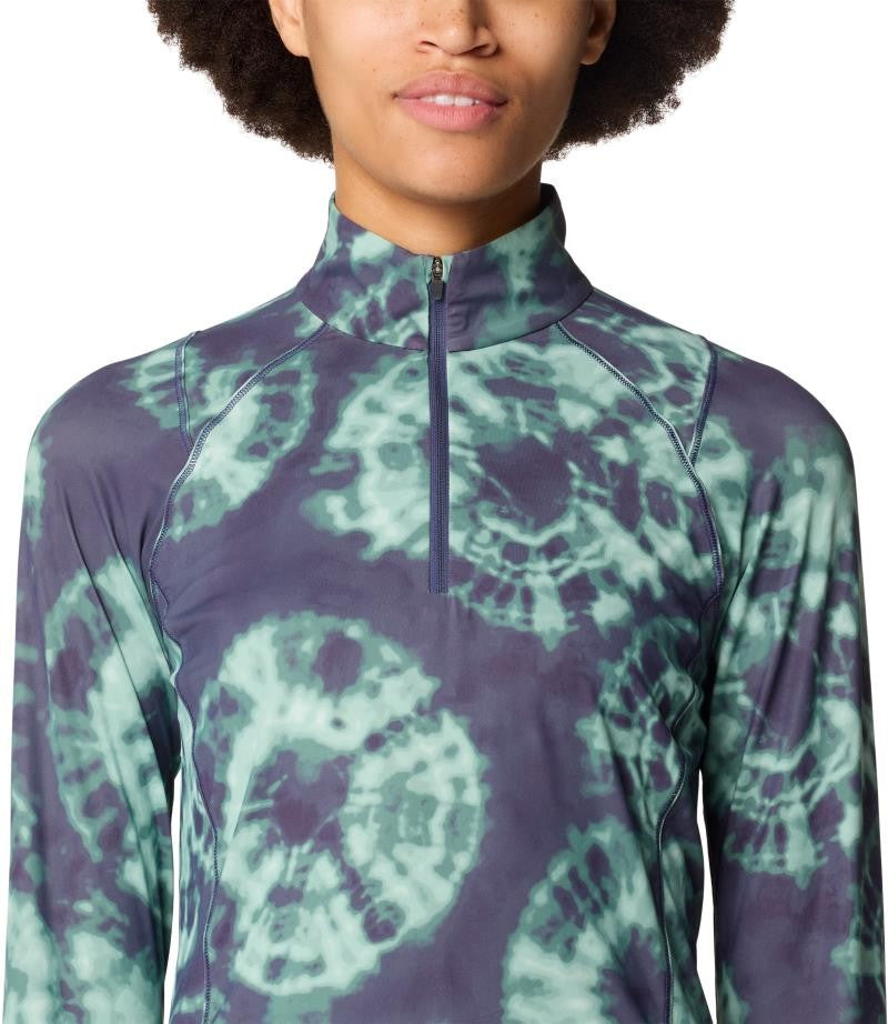 Crater Lake Half Zip - Womens - lapis dusk spore dye print 1