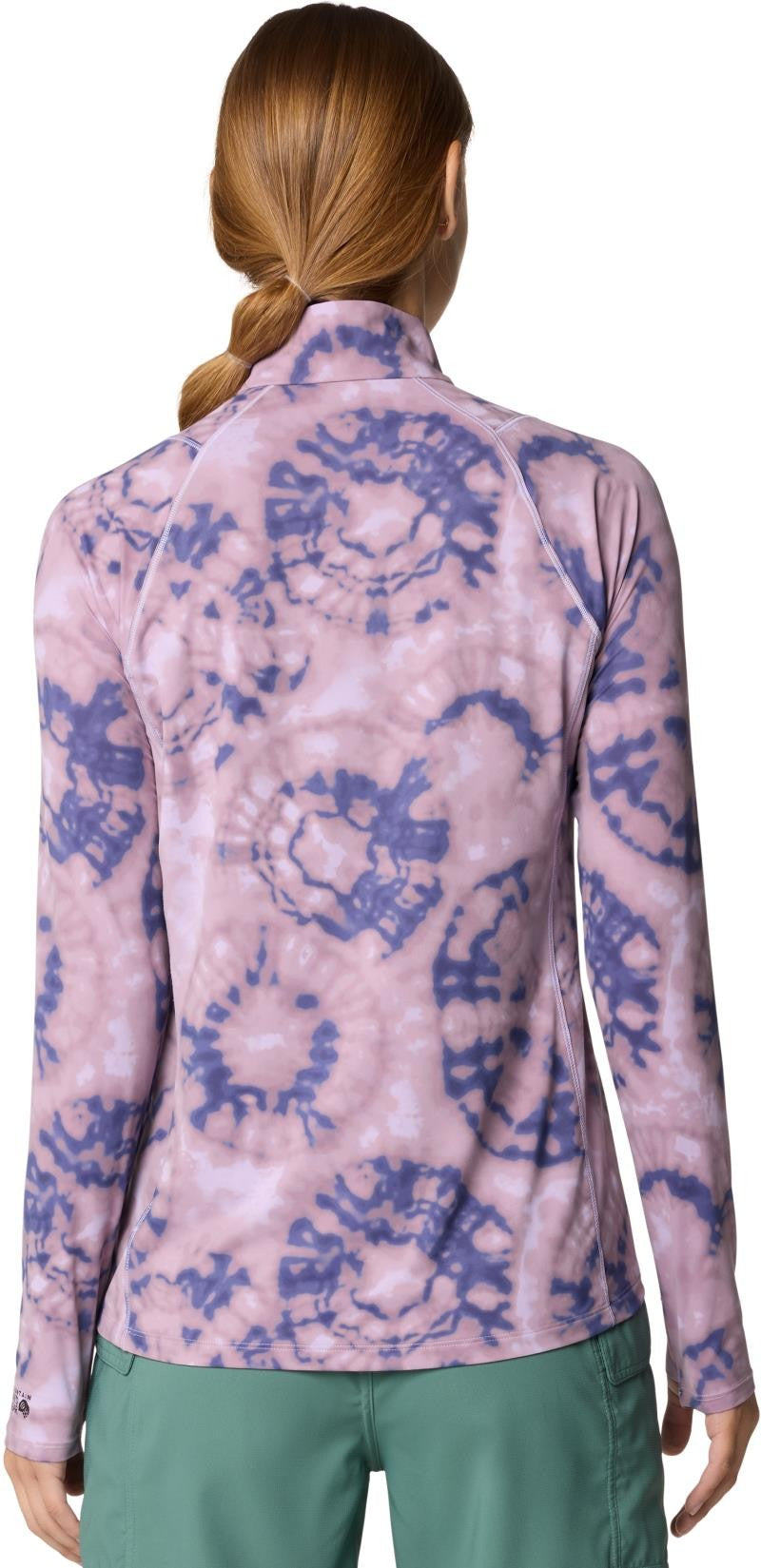 Crater Lake Half Zip - Womens - wisteria spore dye print 1