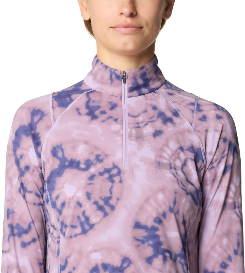 Crater Lake Half Zip - Womens - wisteria spore dye print 1