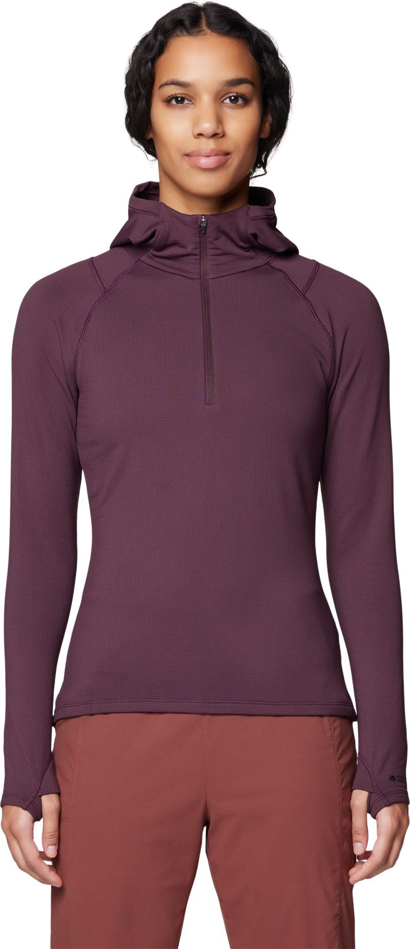 Crater Lake Heavyweight Half Zip Hoody - Womens - blackberry 1