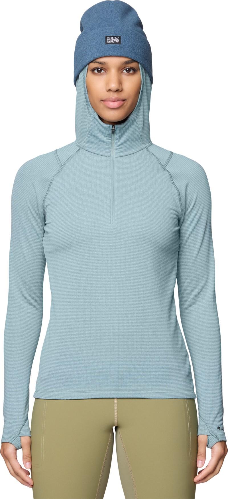 Crater Lake Heavyweight Half Zip Hoody - Womens - blue sage / ice shadow 1