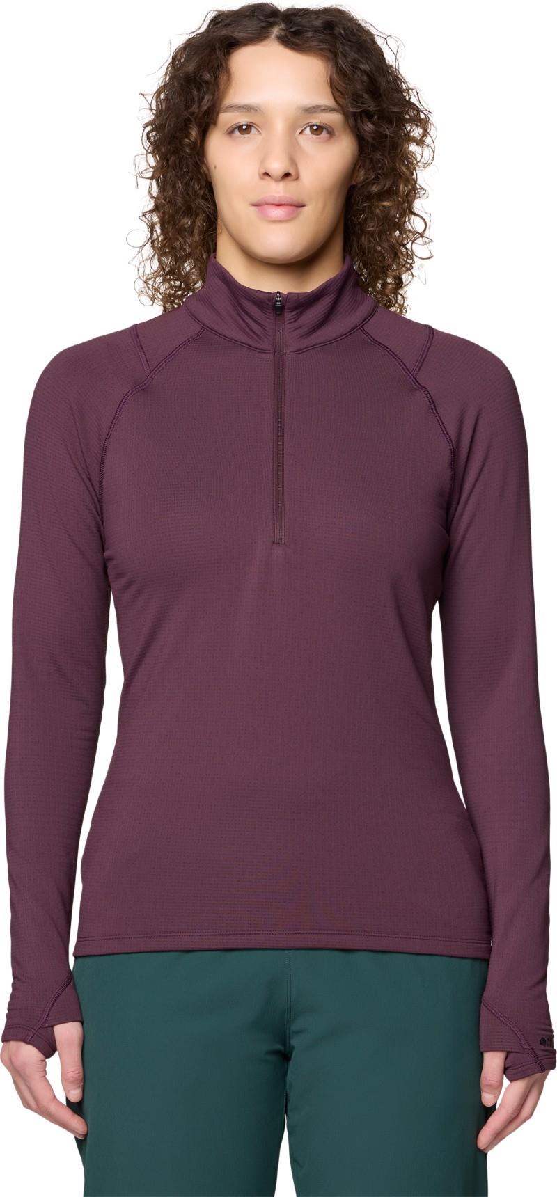 Crater Lake Heavyweight Half Zip - Womens - blackberry 1