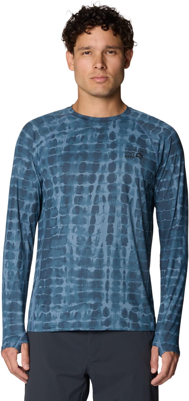 Crater Lake LS Crew - Mens - adriatic blue prismatic print 1