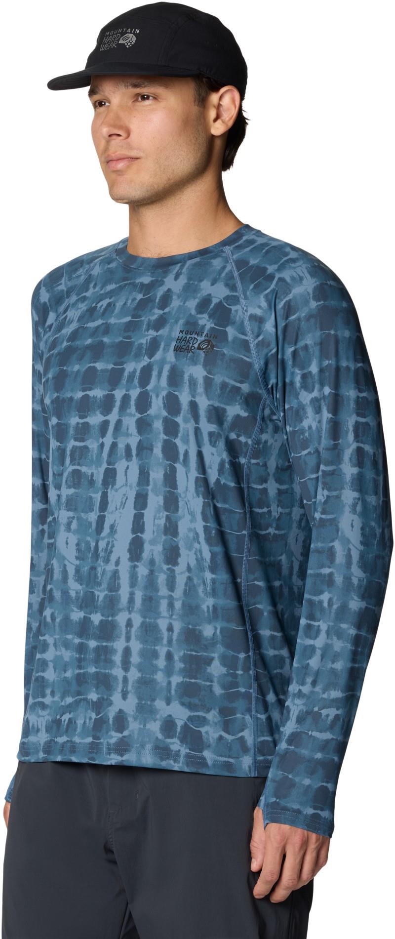 Crater Lake LS Crew - Mens - adriatic blue prismatic print 1