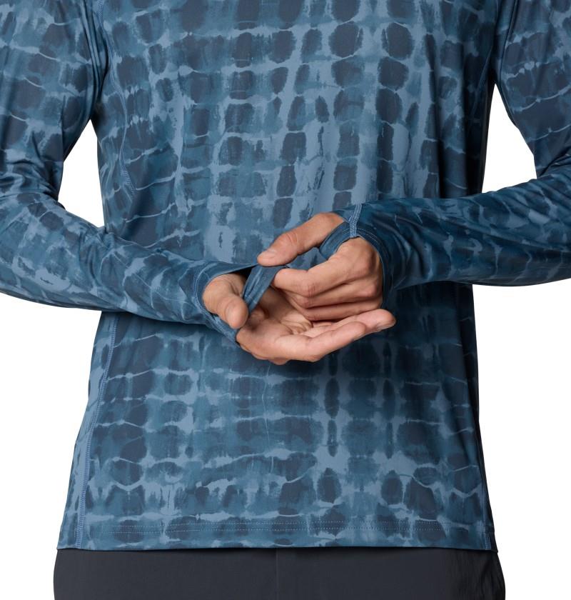 Crater Lake LS Crew - Mens - adriatic blue prismatic print 1