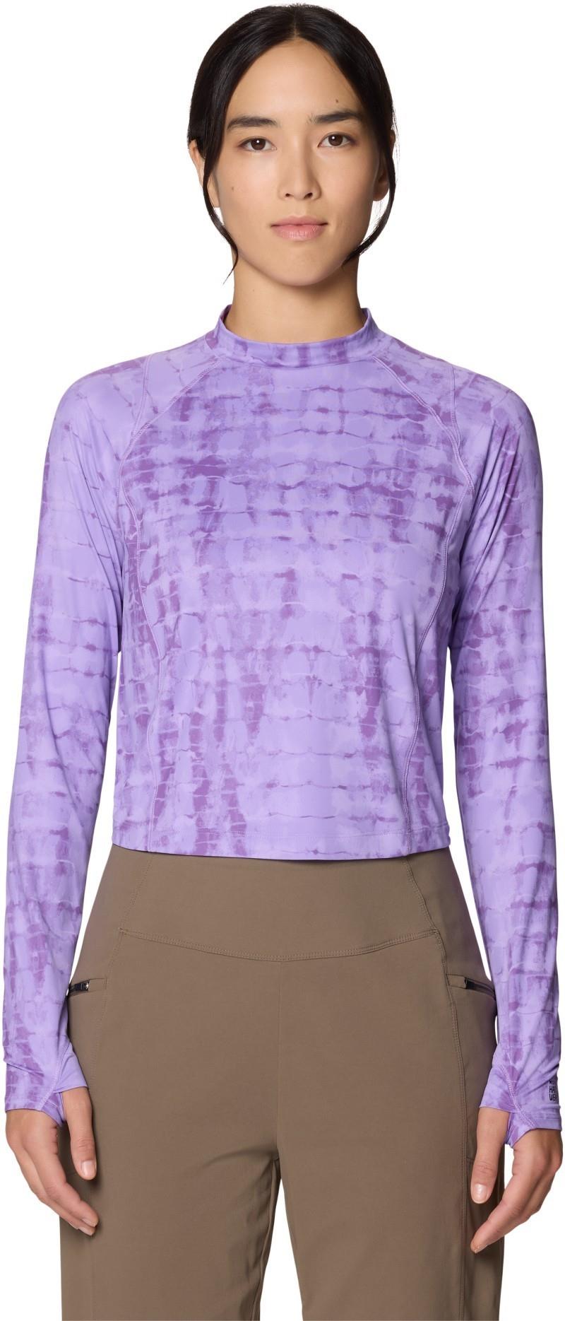 Crater Lake LS Crop - Womens - harbor violet prismatic print 1