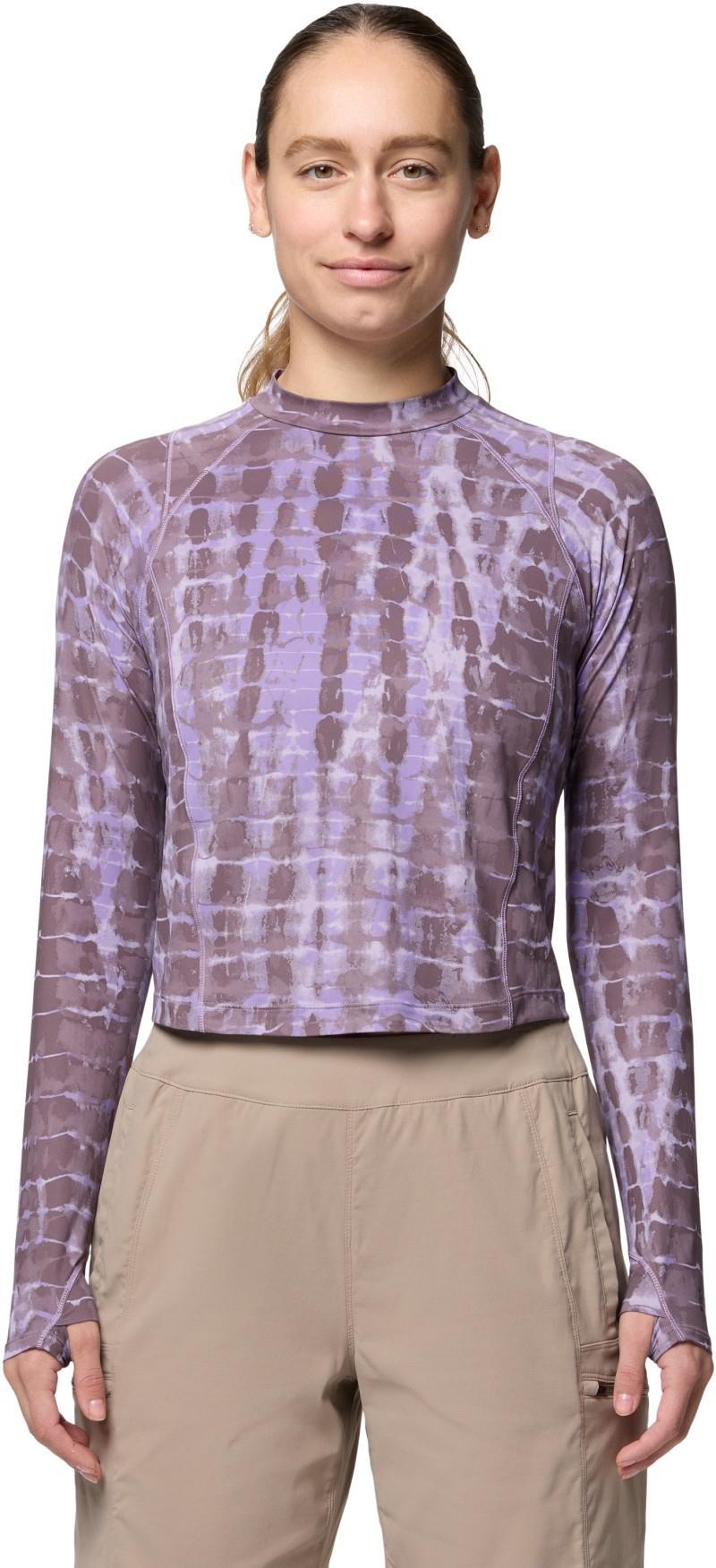 Crater Lake LS Crop - Womens - purple sage prismatic print 1