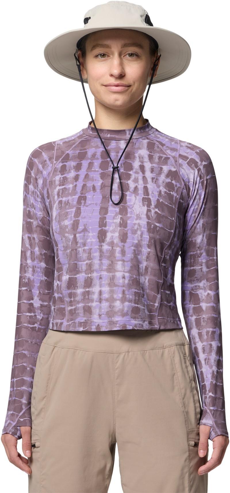 Crater Lake LS Crop - Womens - purple sage prismatic print 1
