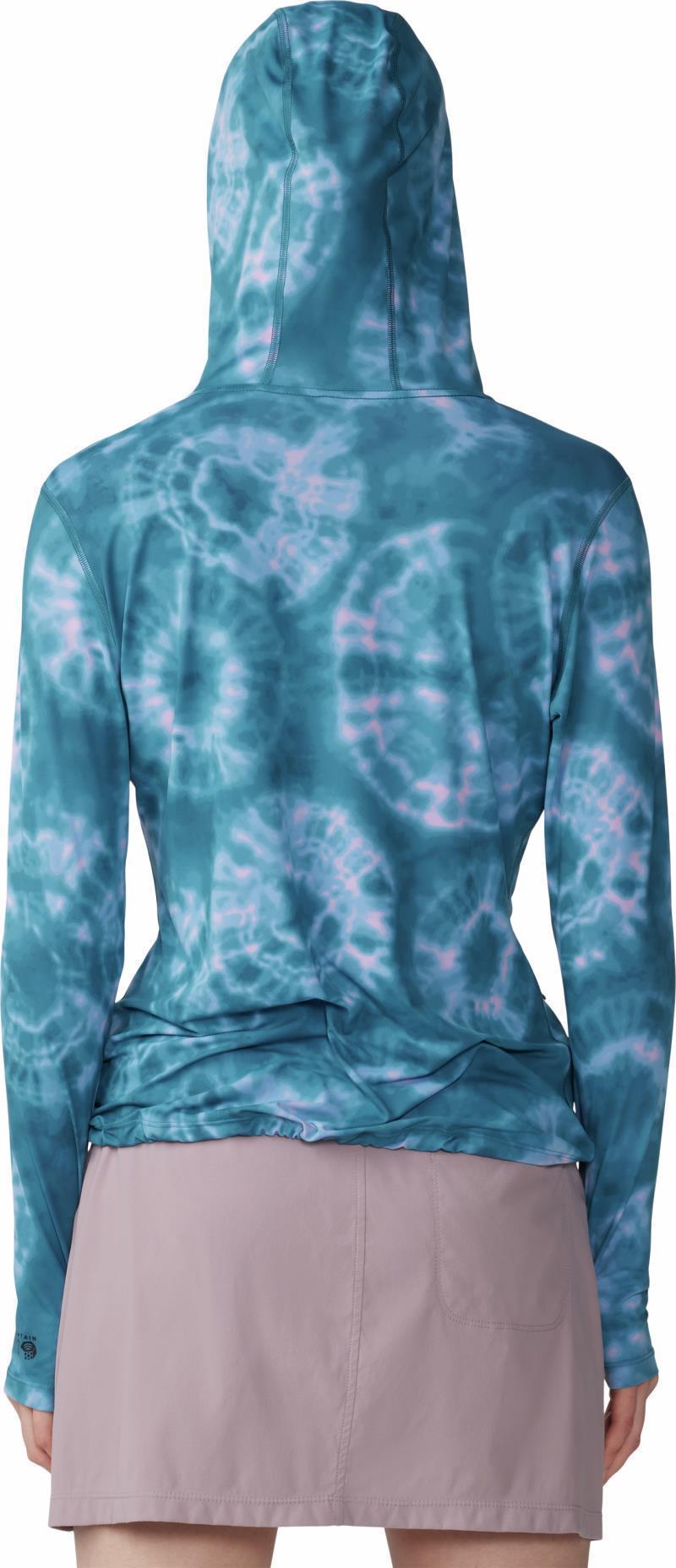 Crater Lake LS Hoody, Extended - Womens - Baltic Blue Spore Dye Print 2