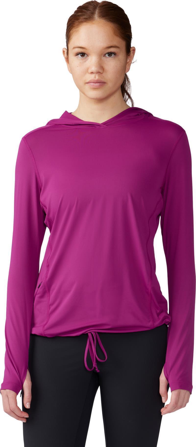 Crater Lake LS Hoody, Extended - Womens - Berry Glow 1