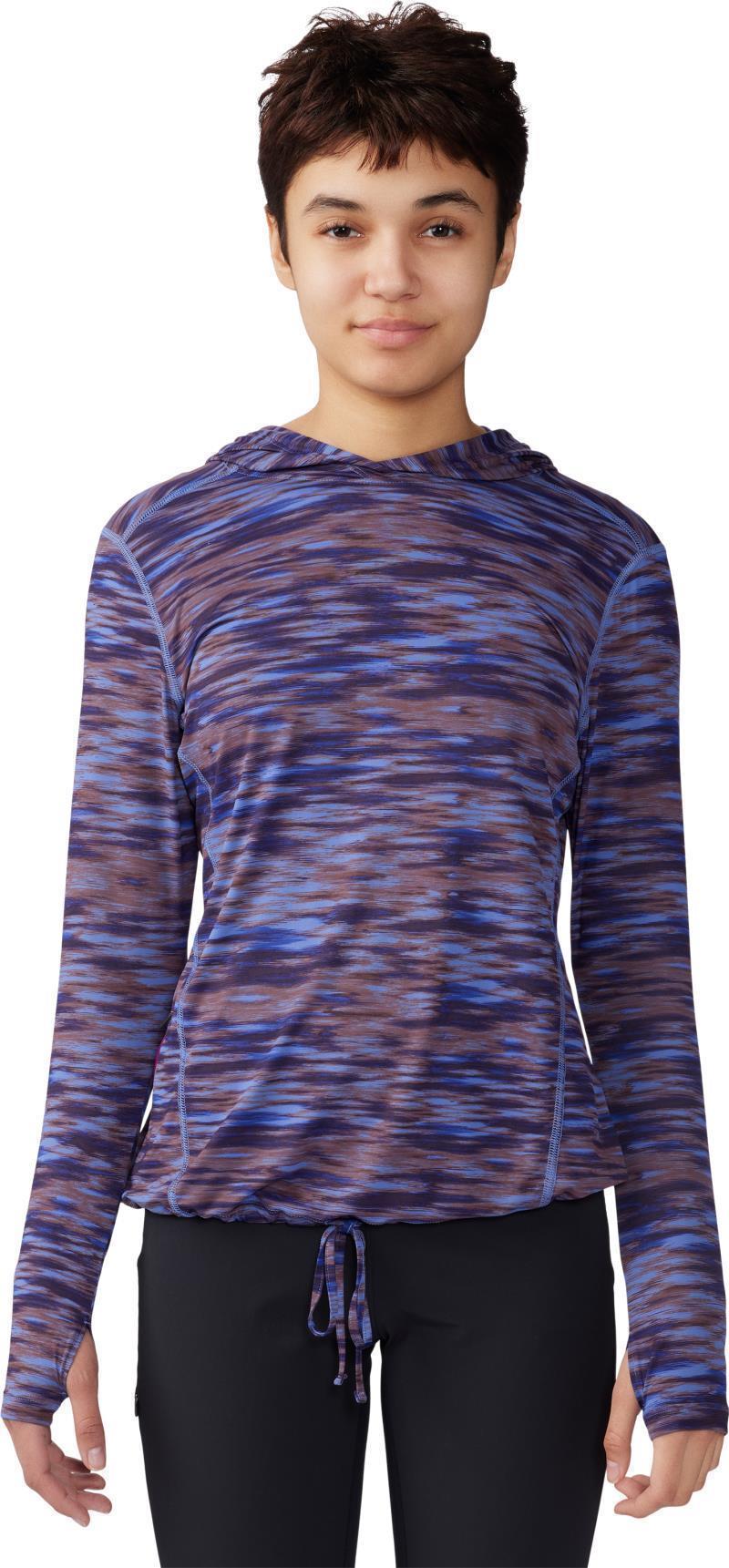 Crater Lake LS Hoody, Extended - Womens - Berry Vivid Frequency Print 2