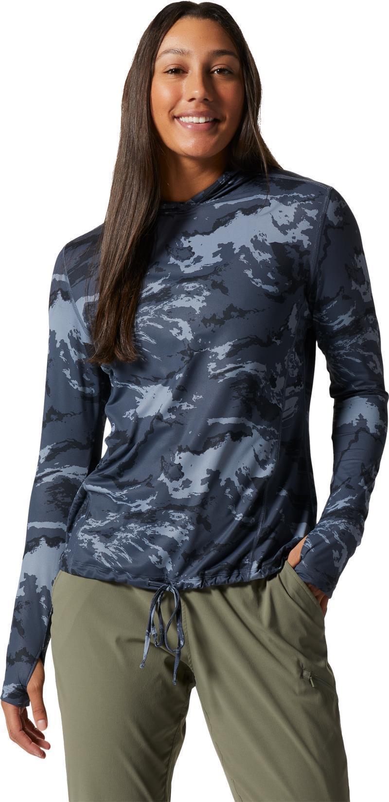 Crater Lake LS Hoody, Extended - Womens - Blue Slate Crag Camo 2