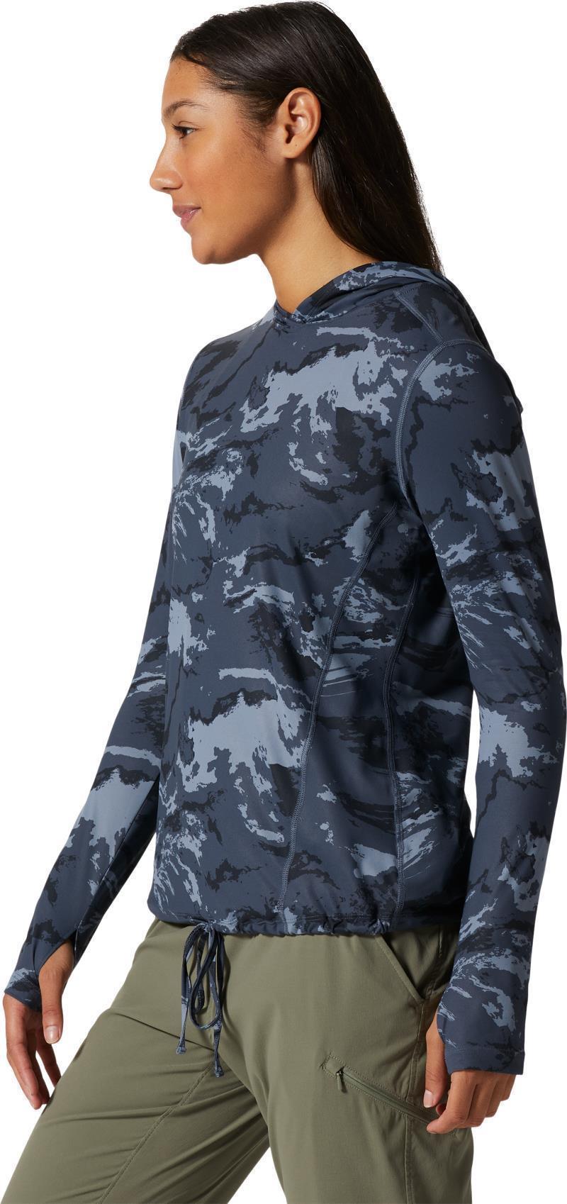 Crater Lake LS Hoody, Extended - Womens - Blue Slate Crag Camo 3