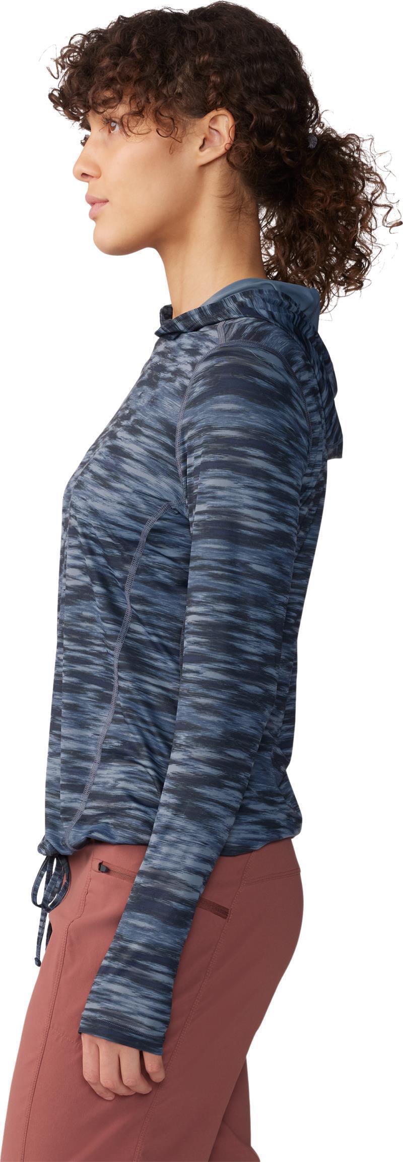 Crater Lake LS Hoody, Extended - Womens - Blue Slate Frequency Print 3