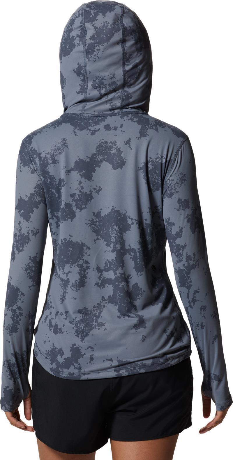 Crater Lake LS Hoody, Extended - Womens - Blue Slate Scattered Dye Print 2