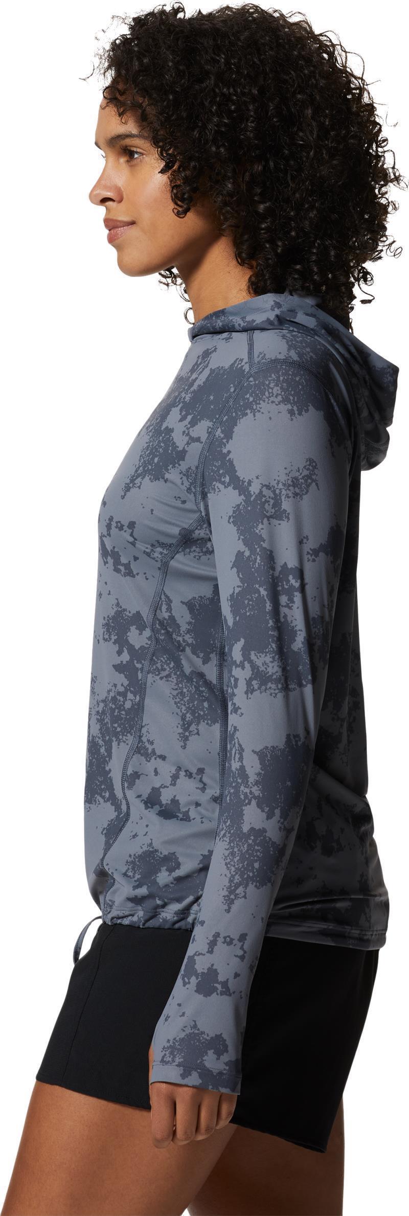 Crater Lake LS Hoody, Extended - Womens - Blue Slate Scattered Dye Print 3