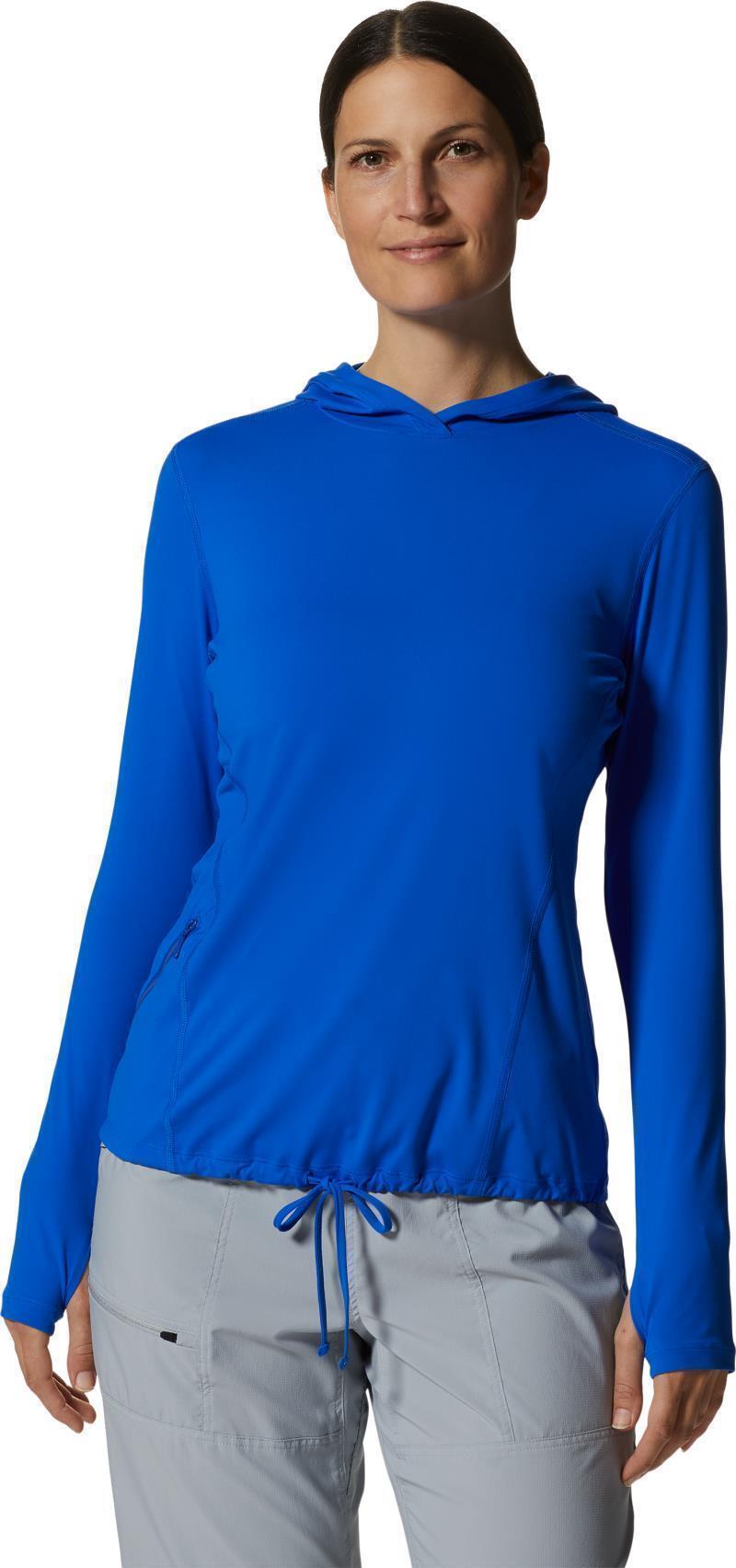 Crater Lake LS Hoody, Extended - Womens - Bright Island Blue 1