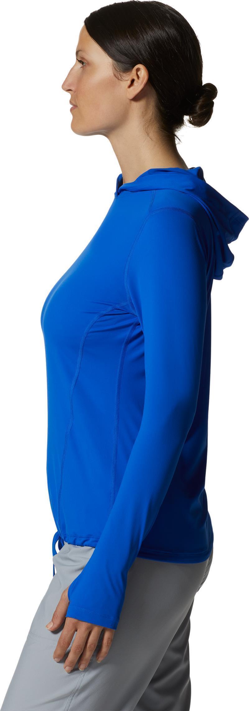 Crater Lake LS Hoody, Extended - Womens - Bright Island Blue 3