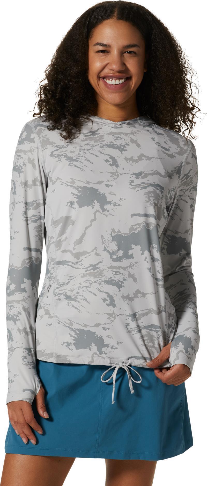 Crater Lake LS Hoody, Extended - Womens - Grey Ice Crag Camo 1