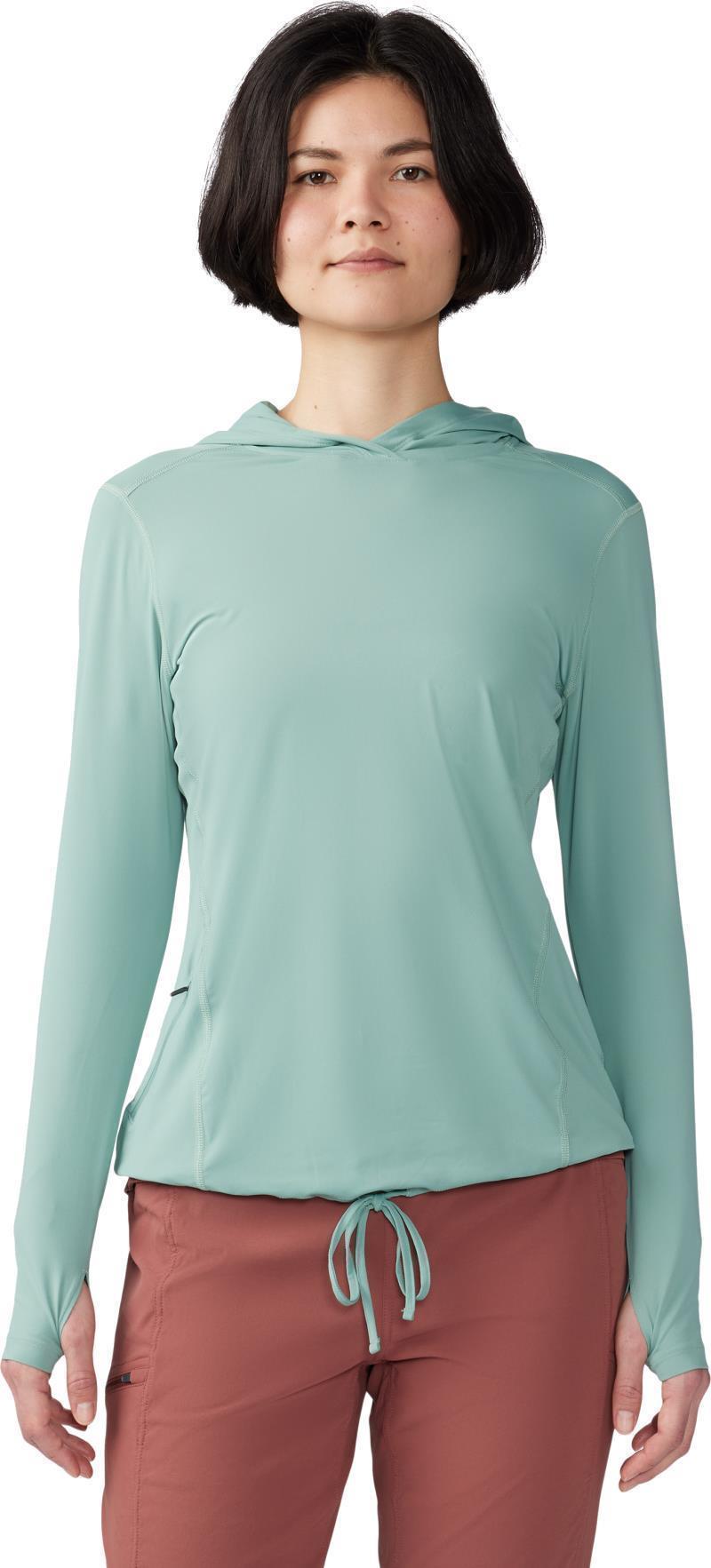Crater Lake LS Hoody, Extended - Womens - Lichen Green 1