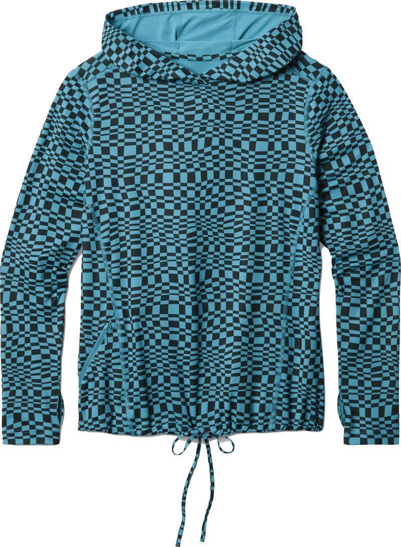 Crater Lake LS Hoody, Extended - Womens - Teton Blue Checks Print 1