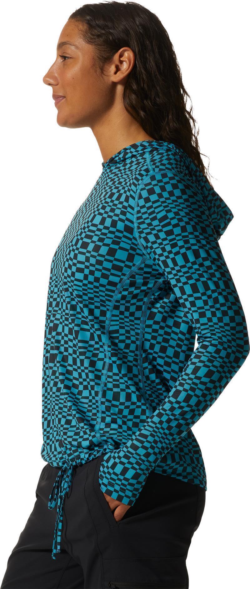 Crater Lake LS Hoody, Extended - Womens - Teton Blue Checks Print 3