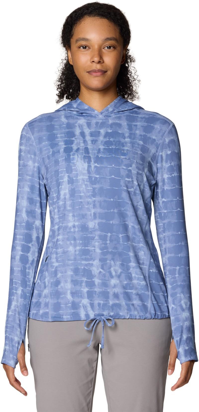 Crater Lake LS Hoody, Extended - Womens - best coast blue prismatic print 1