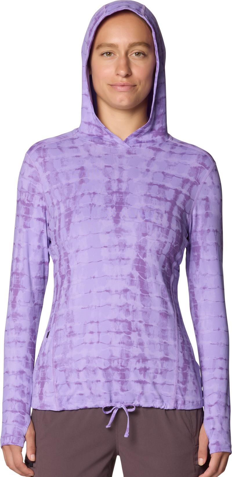 Crater Lake LS Hoody, Extended - Womens - harbor violet prismatic print 1