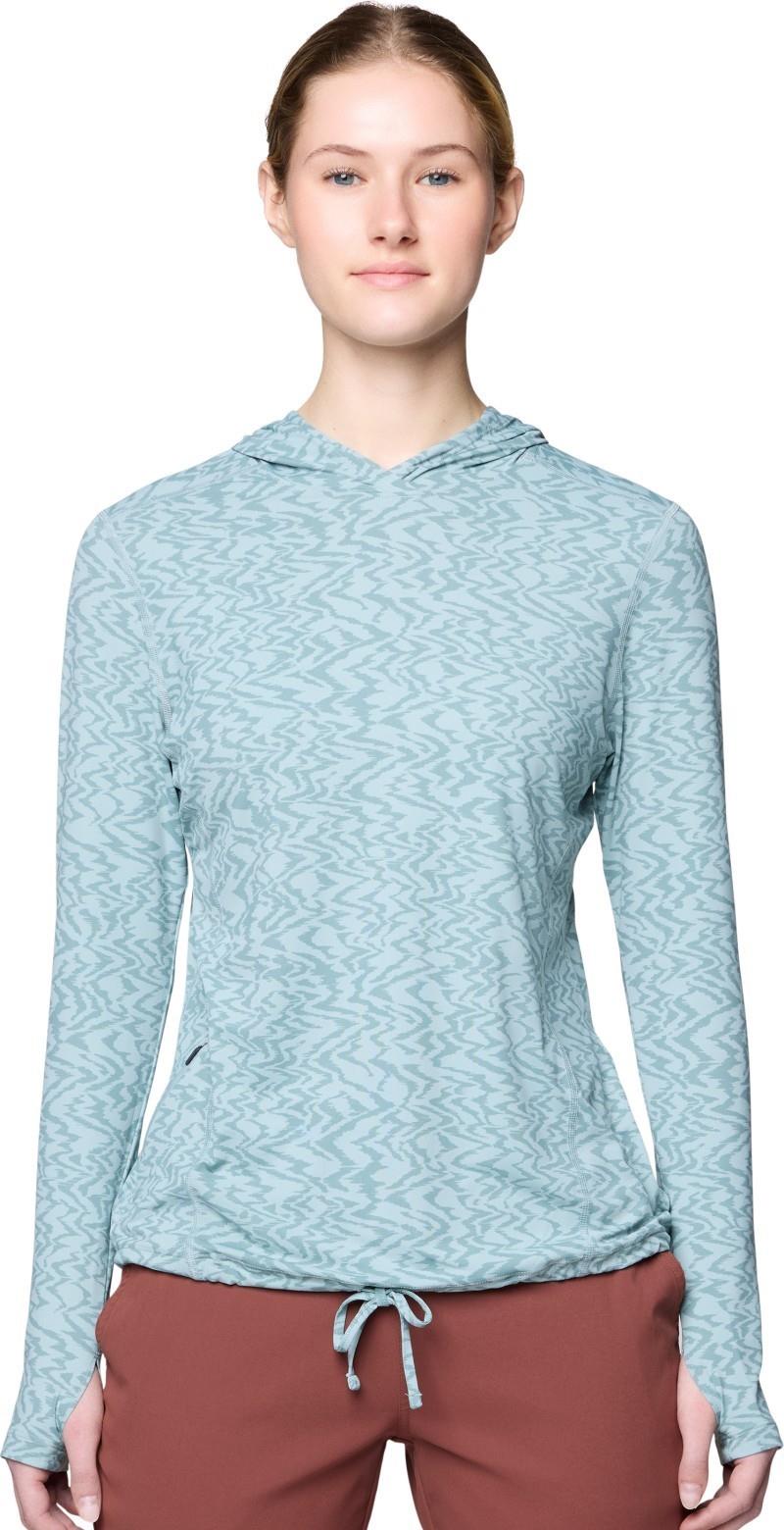 Crater Lake LS Hoody, Extended - Womens - ice shadow peaks print 1