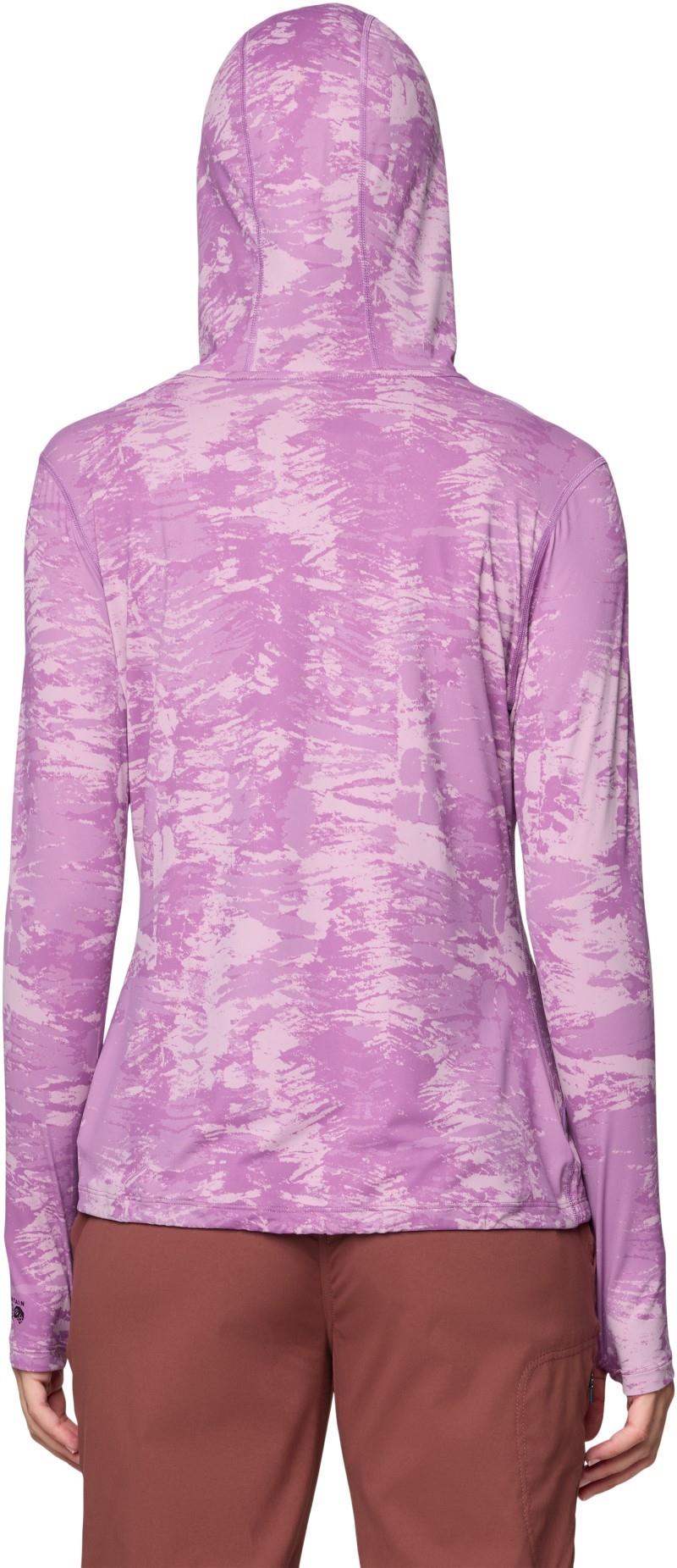 Crater Lake LS Hoody, Extended - Womens - lilac glow ink dyed print 1