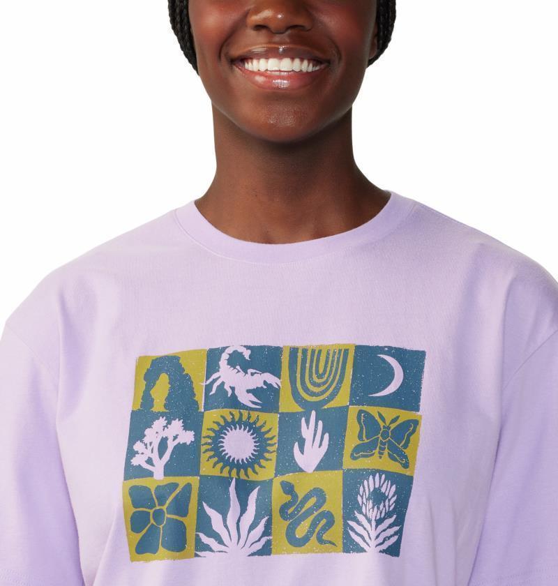 Desert Check Boxy SS - Womens - Wisteria 3