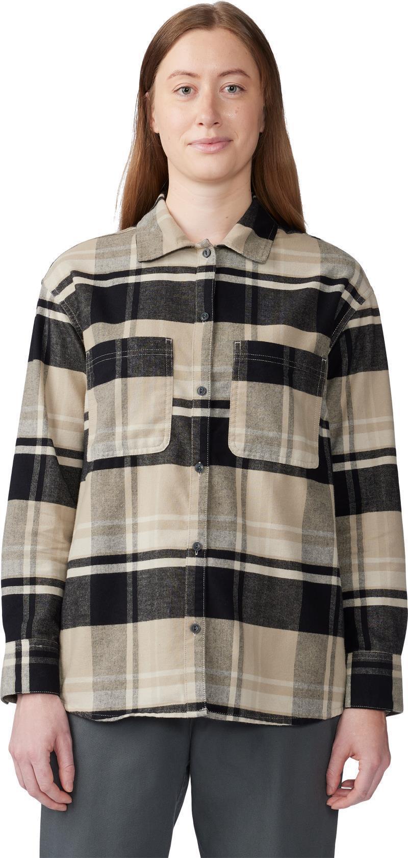 Dolores Flannel LS Shirt - Womens - Oyster Shell 1