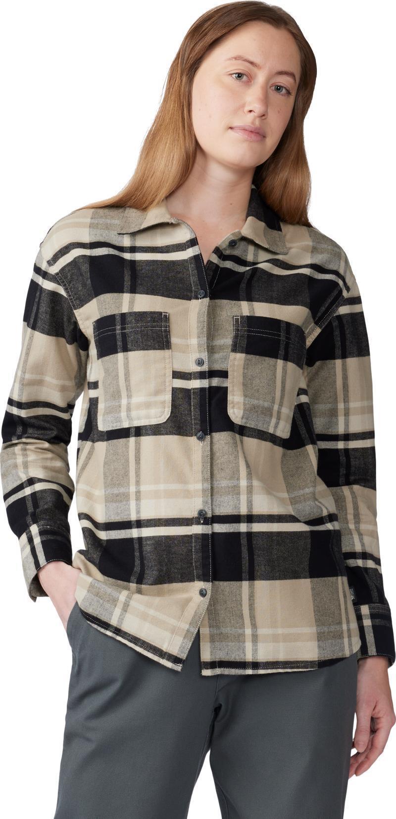 Dolores Flannel LS Shirt - Womens - Oyster Shell 2