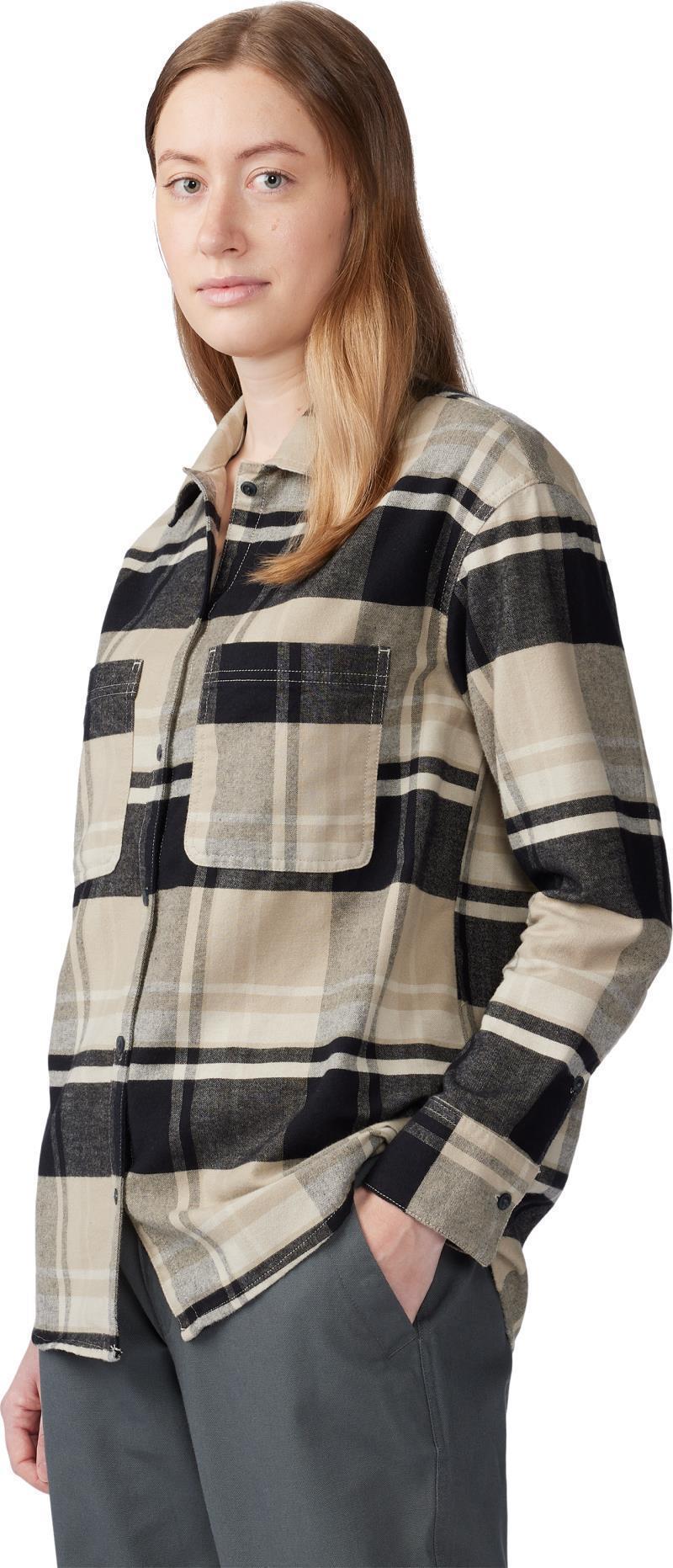 Dolores Flannel LS Shirt - Womens - Oyster Shell 3