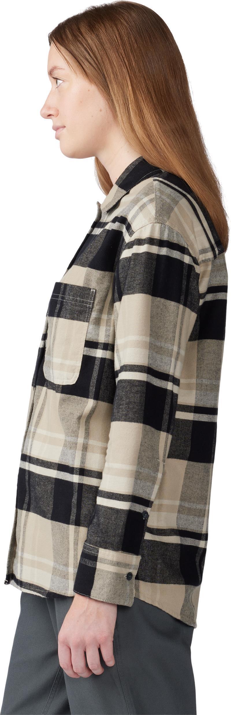 Dolores Flannel LS Shirt - Womens - Oyster Shell 4