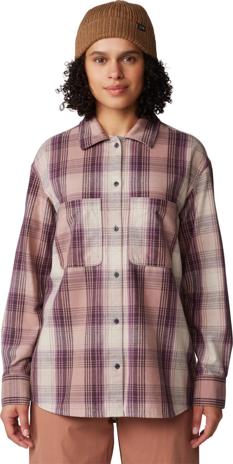 Dolores Flannel LS Shirt - Womens - Smoky Quartz Starlights Plaid 1