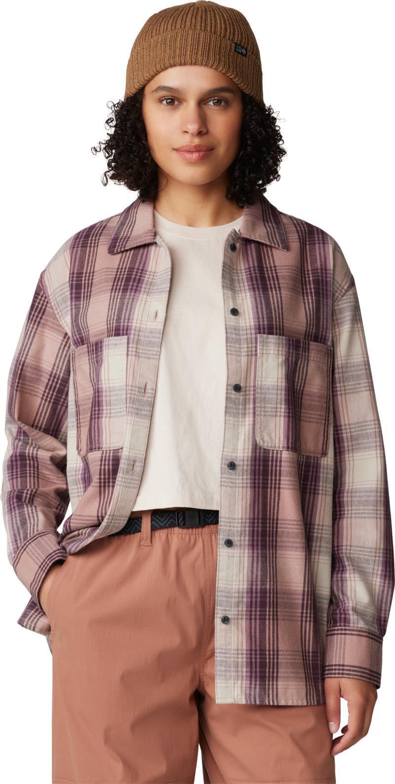 Dolores Flannel LS Shirt - Womens - Smoky Quartz Starlights Plaid 3
