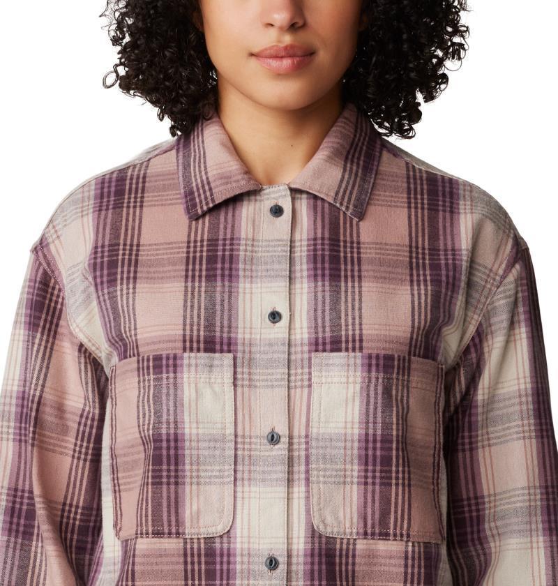 Dolores Flannel LS Shirt - Womens - Smoky Quartz Starlights Plaid 4